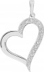 Pendentif Coeur Courbé Diamanté (Or Blanc) 