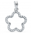 Pendentif Fleur Oxydes (Or blanc)