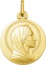 Médaille Vierge auréolée perlée (Or Jaune 9K)