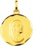 Médaille Vierge le regard au Ciel (Or jaune 9K)