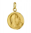 Médaille Vierge en prière aux mains jointes bords polis(Or Jaune) 