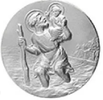 médaille de baptême avec Saint Christophe